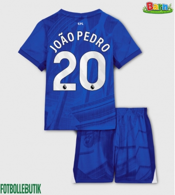 Chelsea Joao Pedro #20 Hemmaställ Barn 2025-26 Kortärmad (+ Korta byxor)